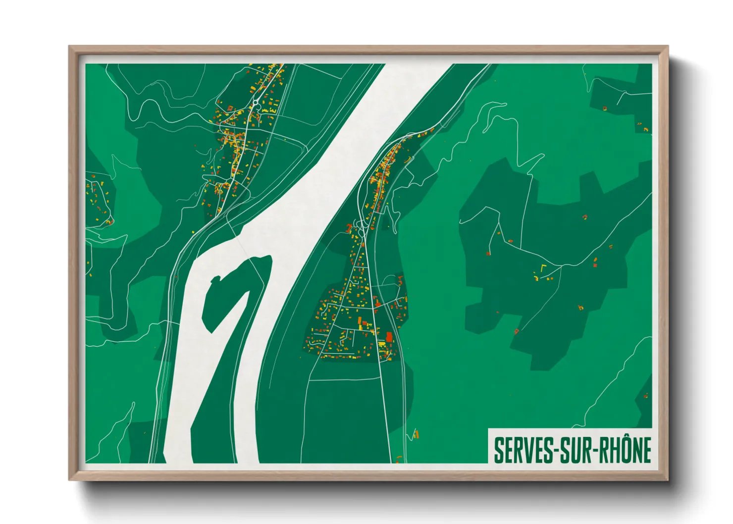 Une affiche de carte sur Serves-sur-Rhône