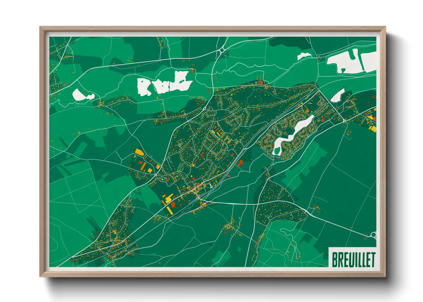 Une affiche de carte sur Breuillet
