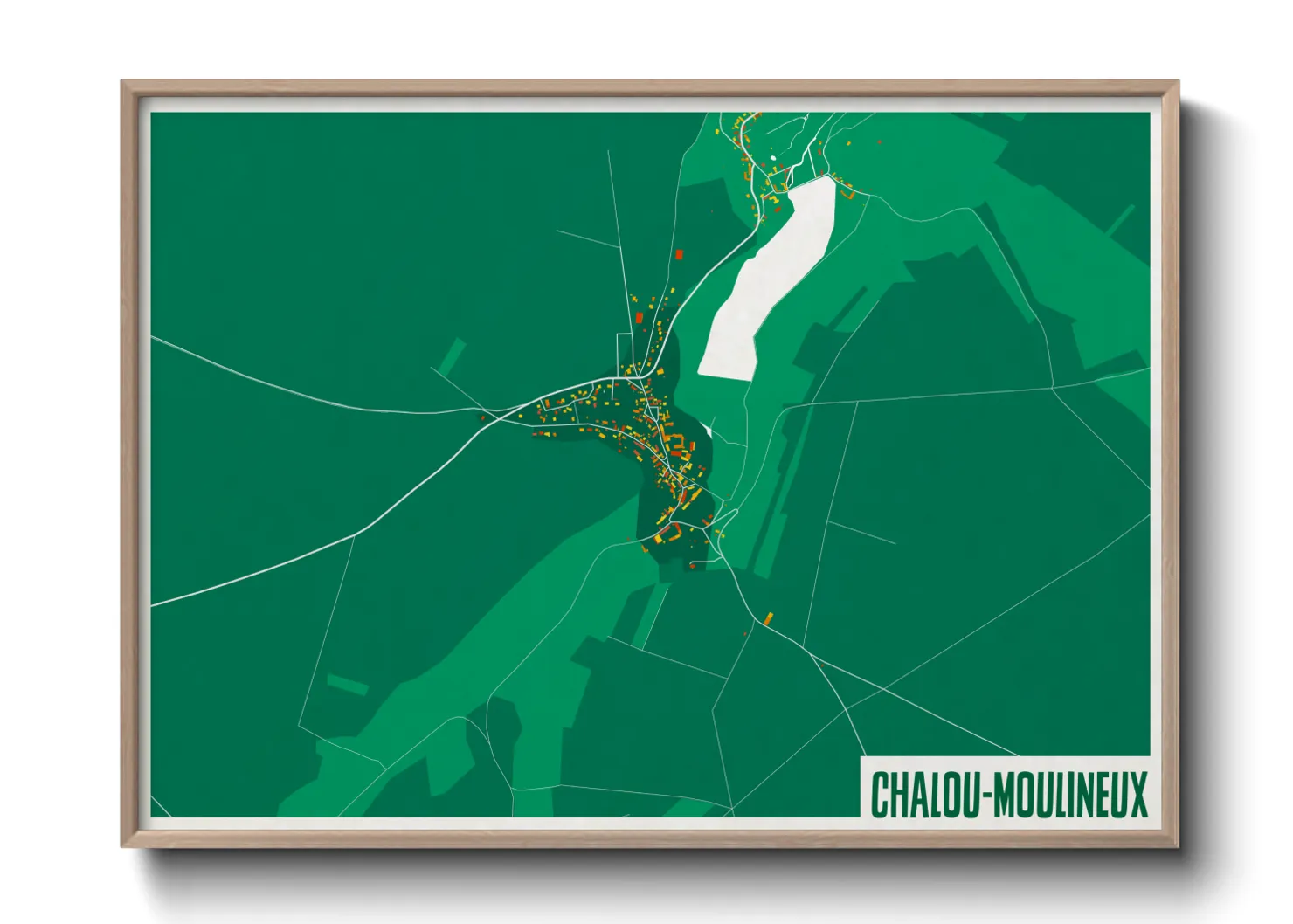 Une affiche de carte sur Chalou-Moulineux