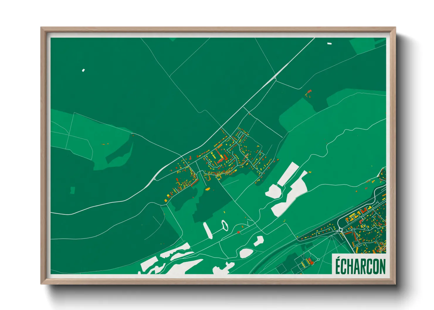 Une affiche de carte sur Écharcon