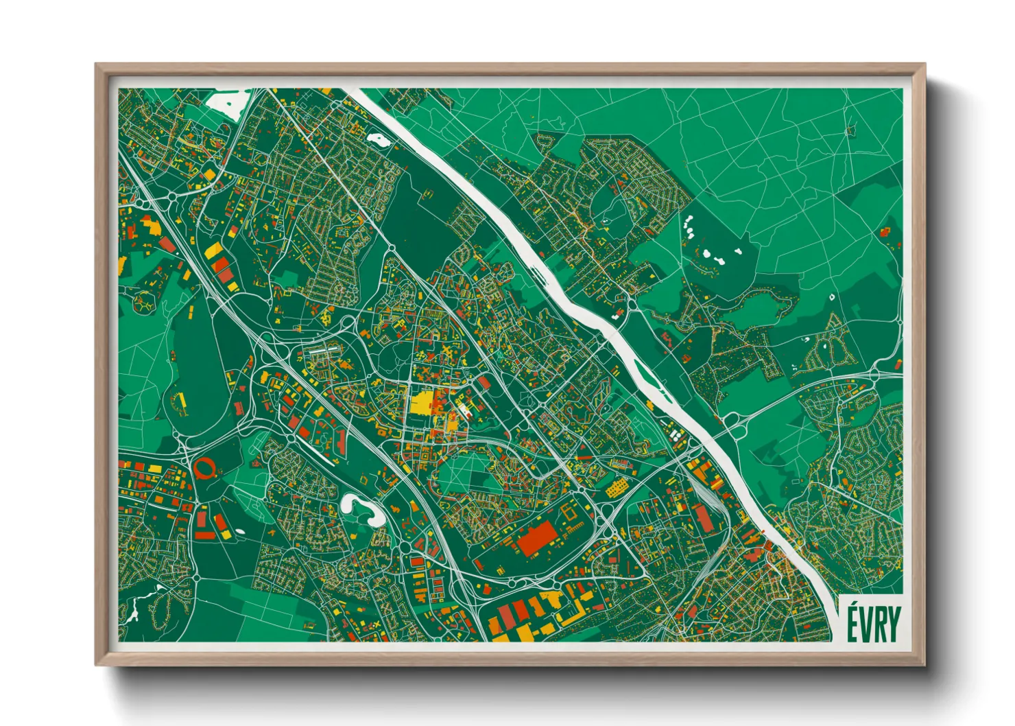 Une affiche de carte sur Évry