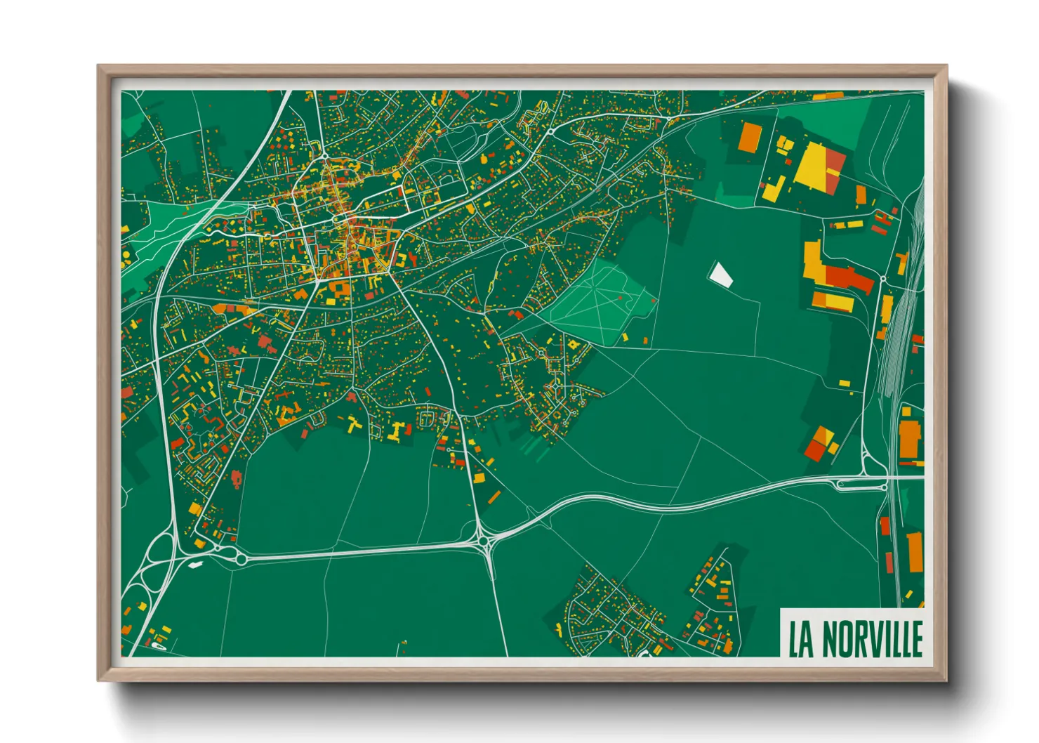 Une affiche de carte sur La Norville