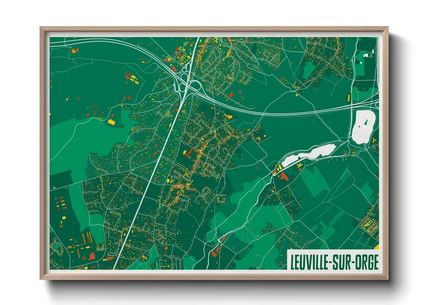 Une affiche de carte sur Leuville-sur-Orge