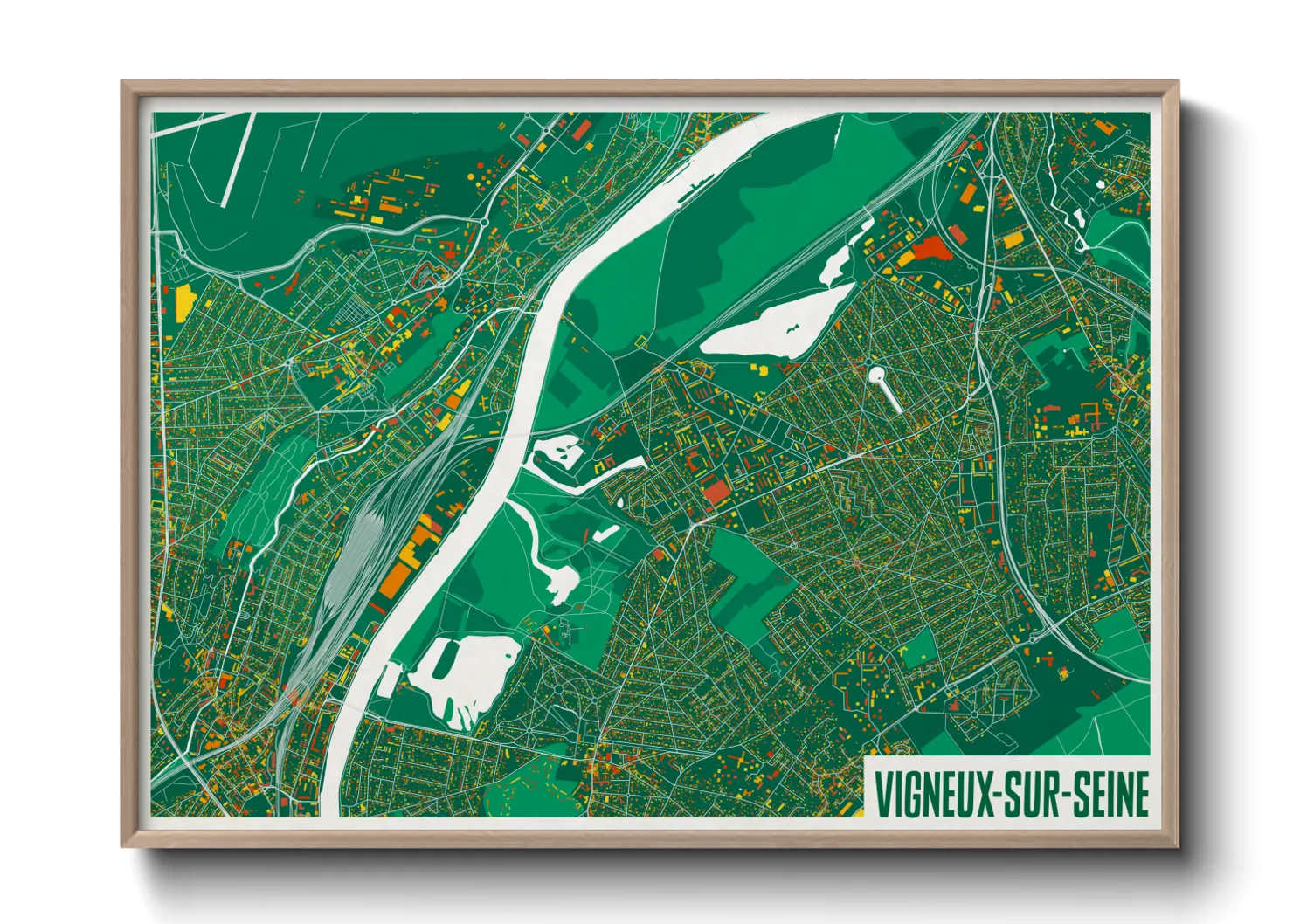 Une affiche de carte sur Vigneux-sur-Seine