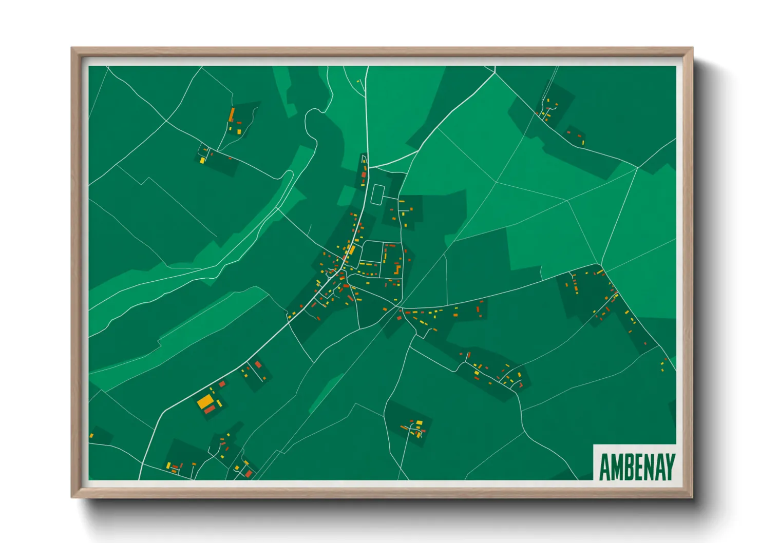 Une affiche de carte sur Ambenay