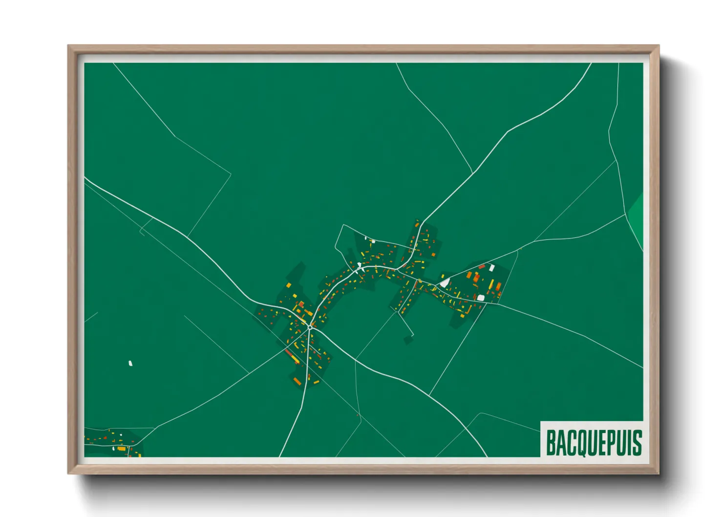 Une affiche de carte sur Bacquepuis
