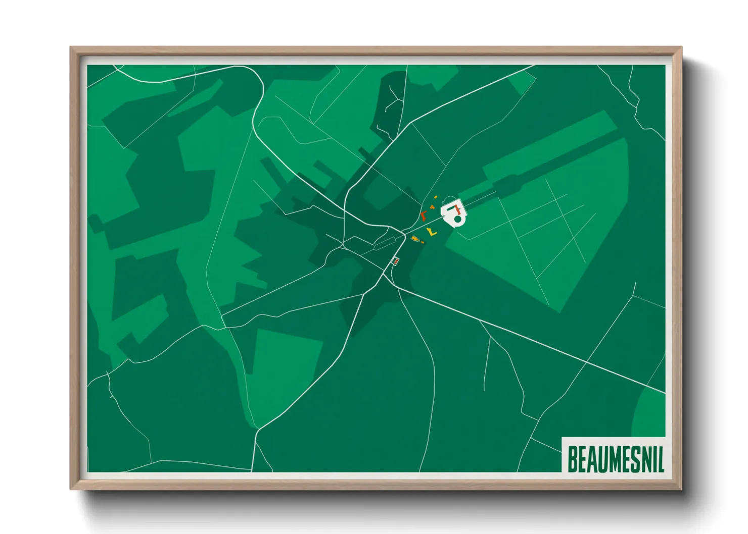 Une affiche de carte sur Beaumesnil