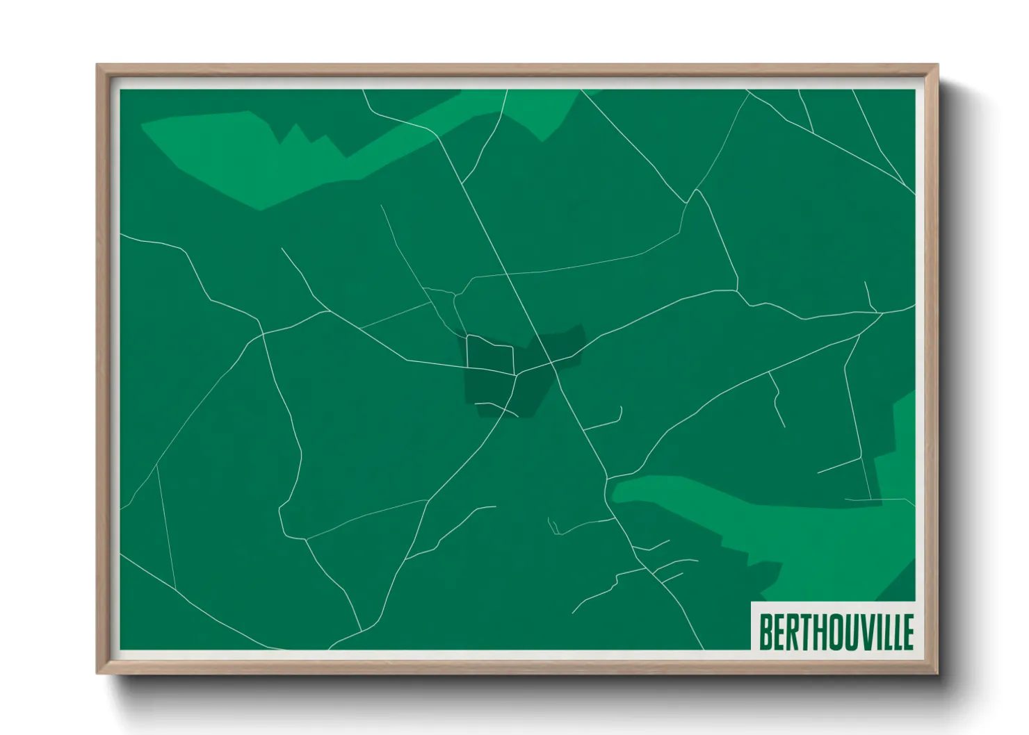Une affiche de carte sur Berthouville