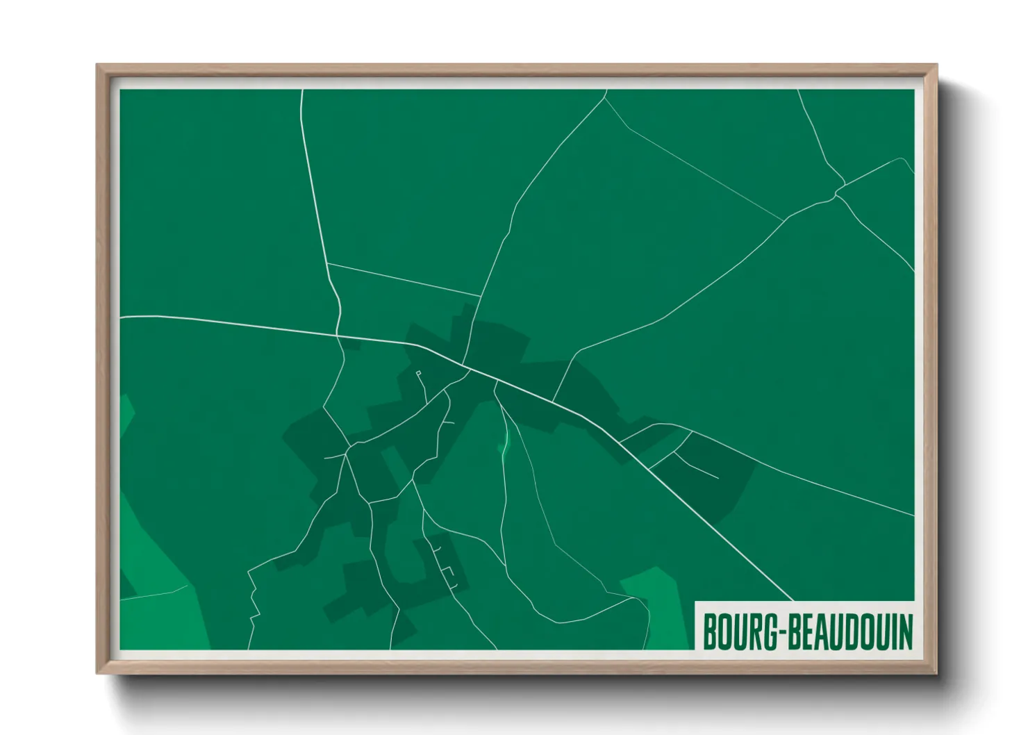 Une affiche de carte sur Bourg-Beaudouin