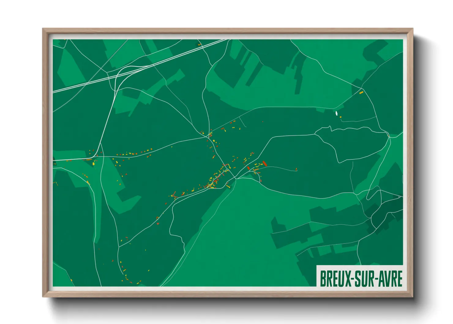 Une affiche de carte sur Breux-sur-Avre