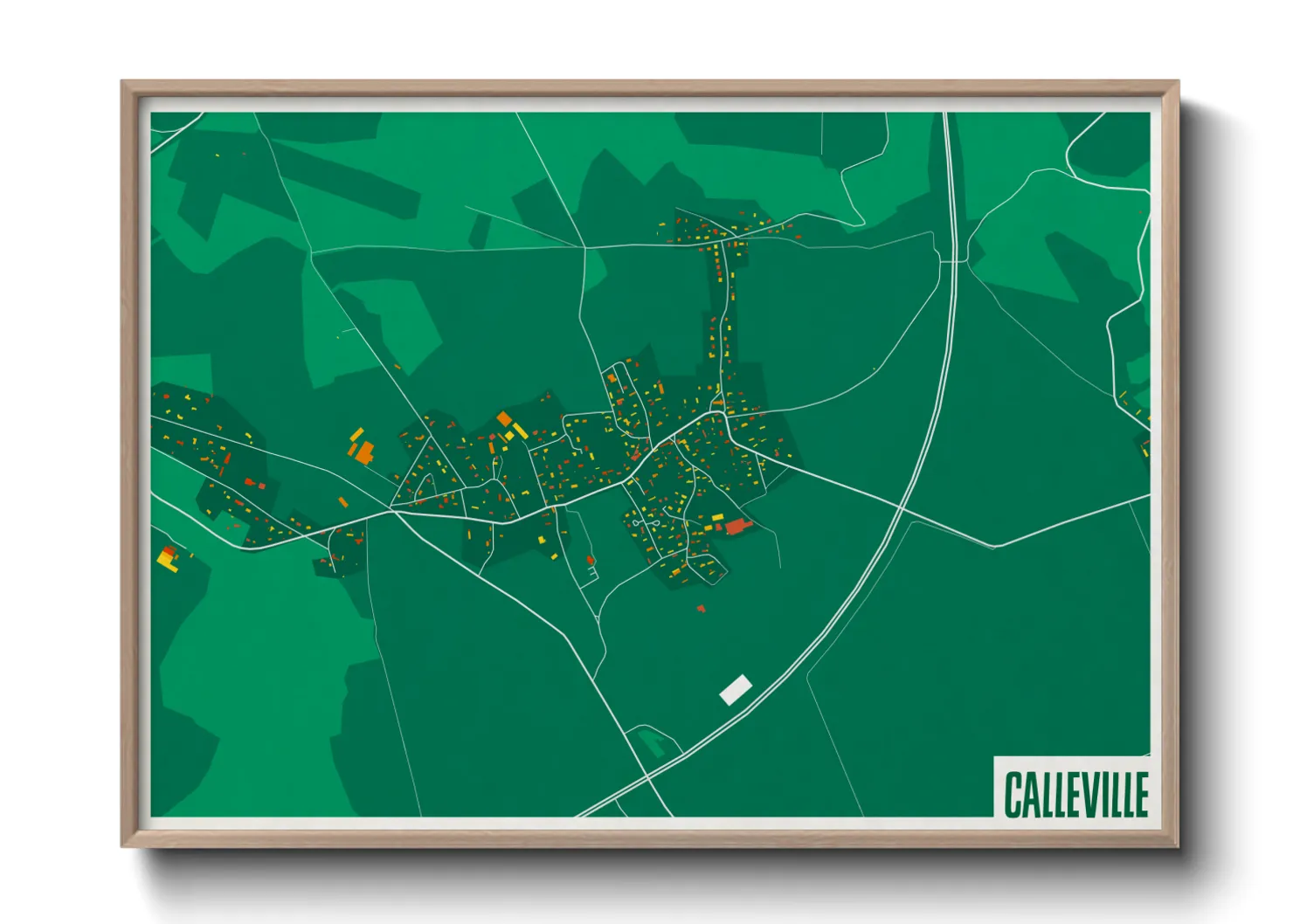 Une affiche de carte sur Calleville
