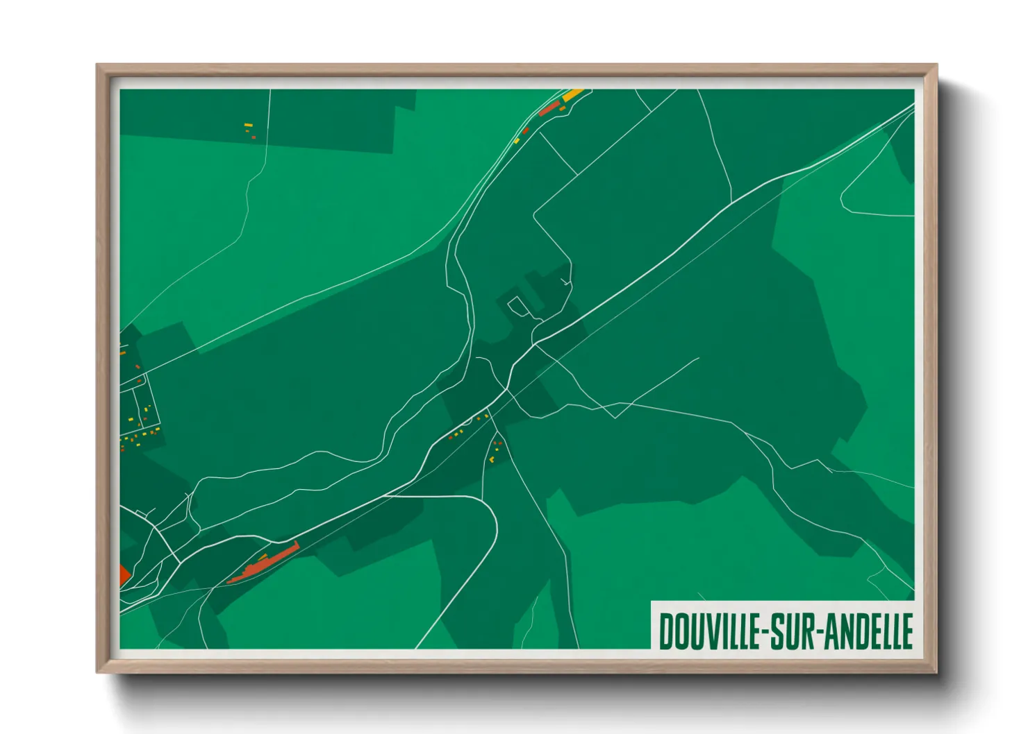 Une affiche de carte sur Douville-sur-Andelle