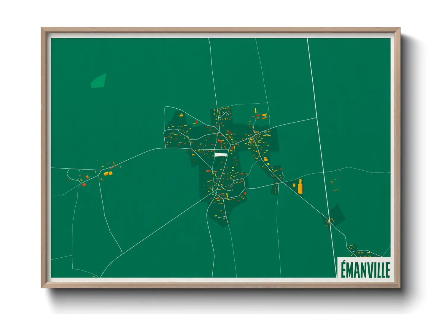Une affiche de carte sur Émanville