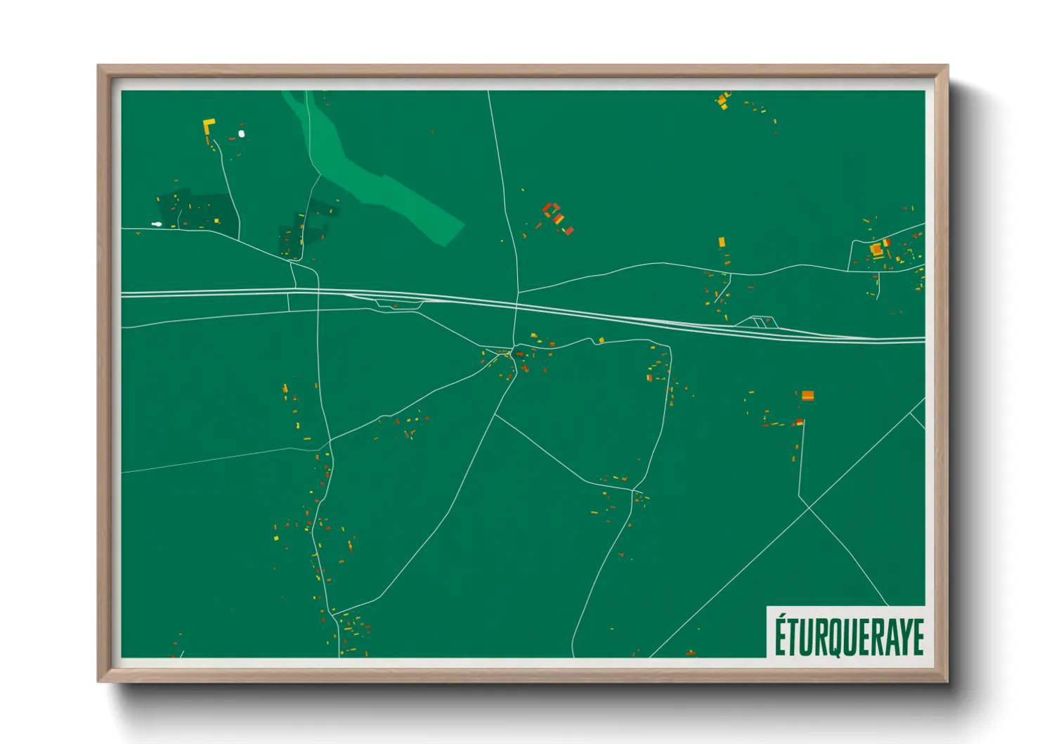 Une affiche de carte sur Éturqueraye