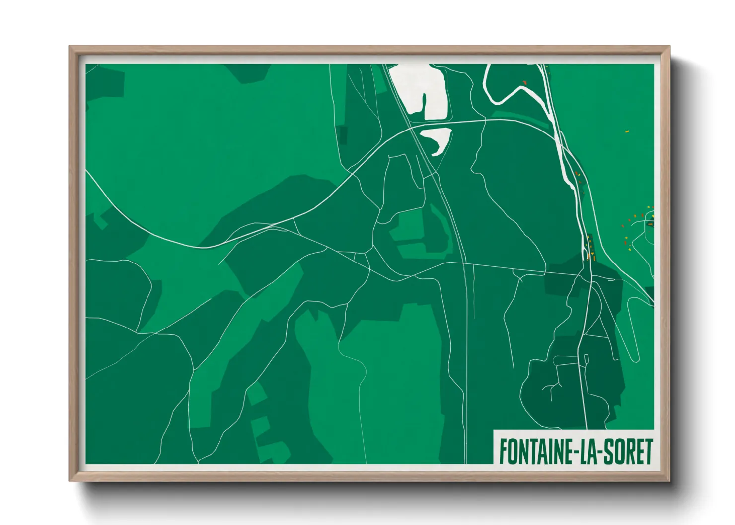 Une affiche de carte sur Fontaine-la-Soret