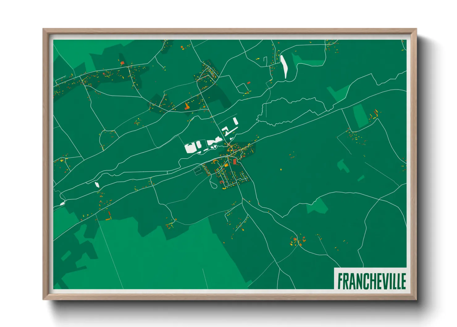 Une affiche de carte sur Francheville