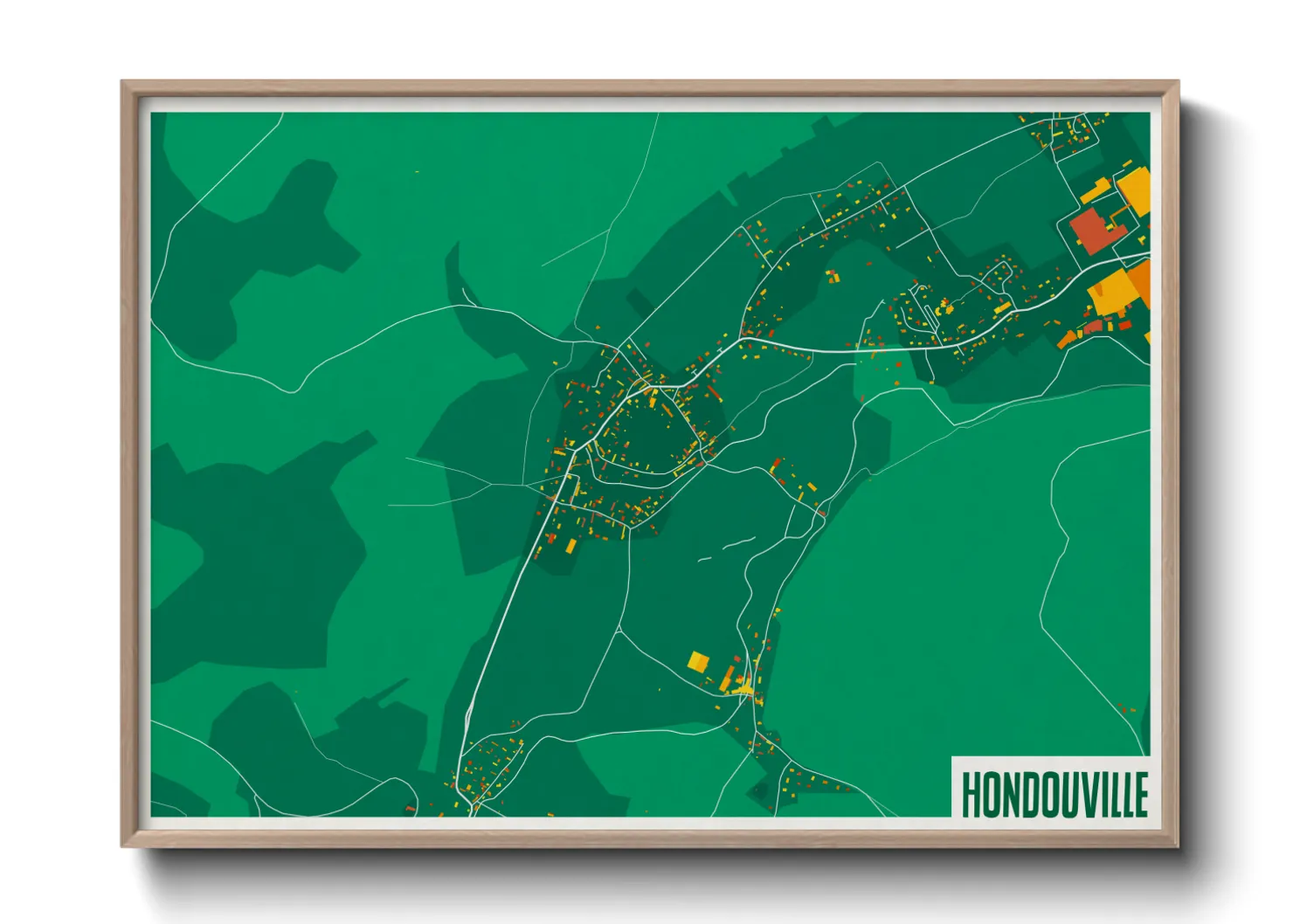 Une affiche de carte sur Hondouville