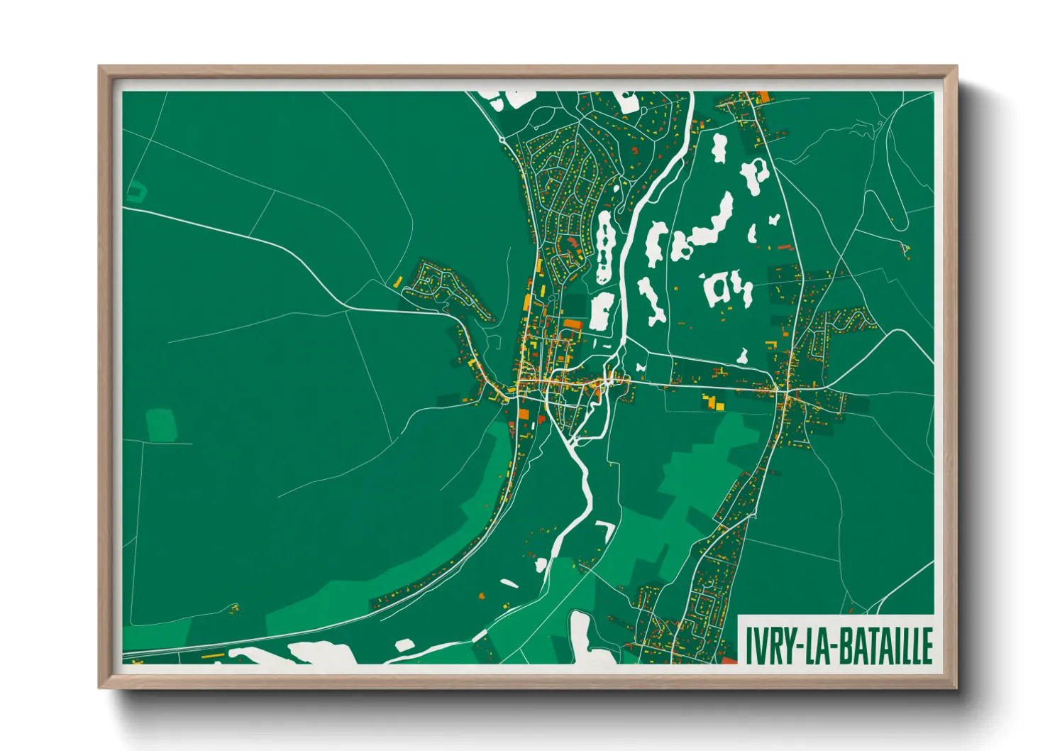 Une affiche de carte sur Ivry-la-Bataille