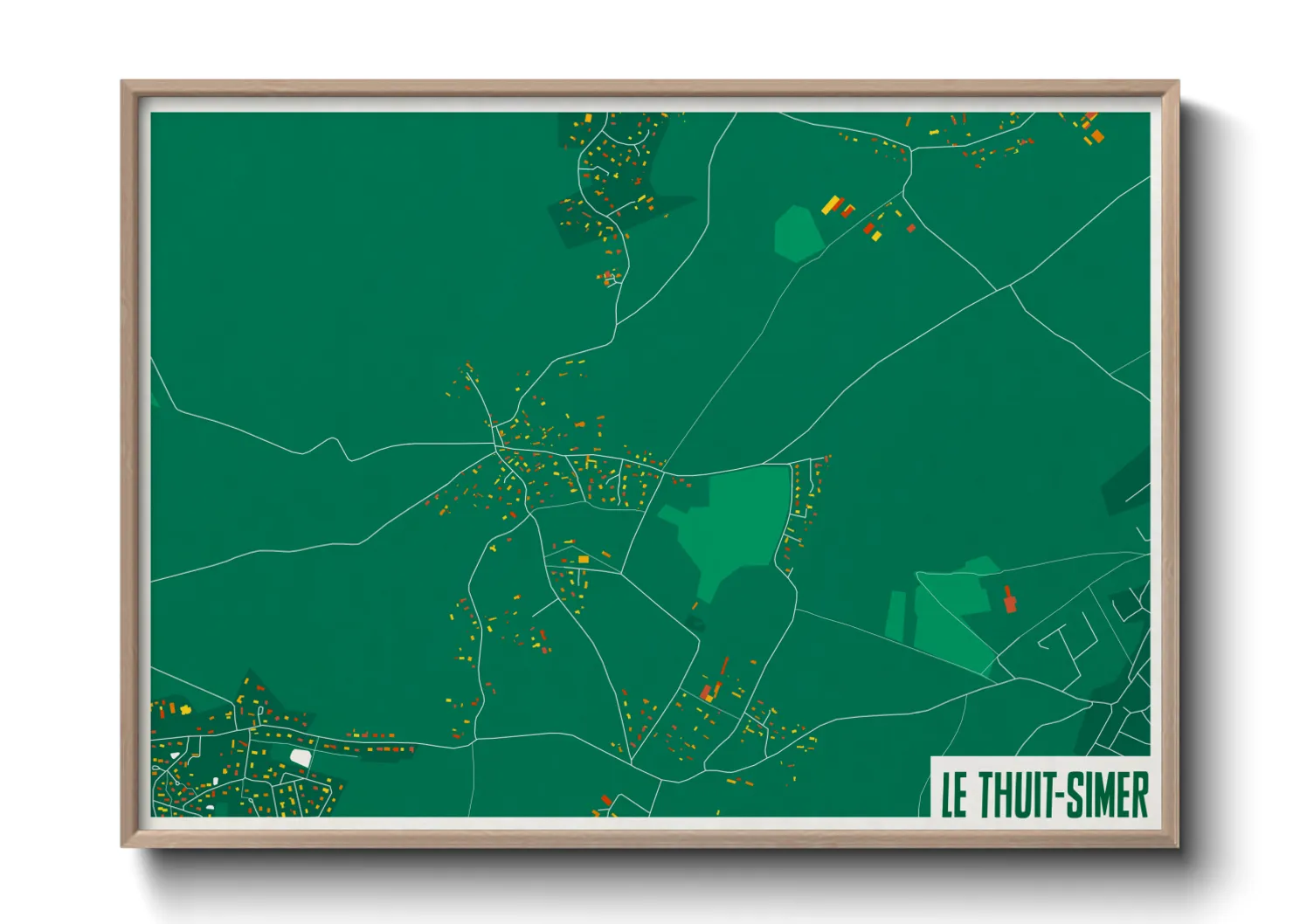 Une affiche de carte sur Le Thuit-Simer