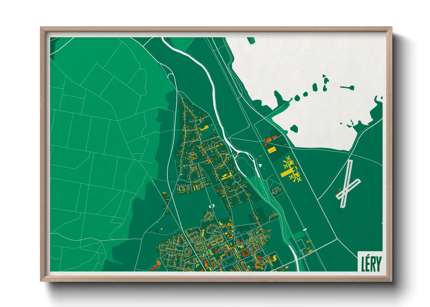 Une affiche de carte sur Léry