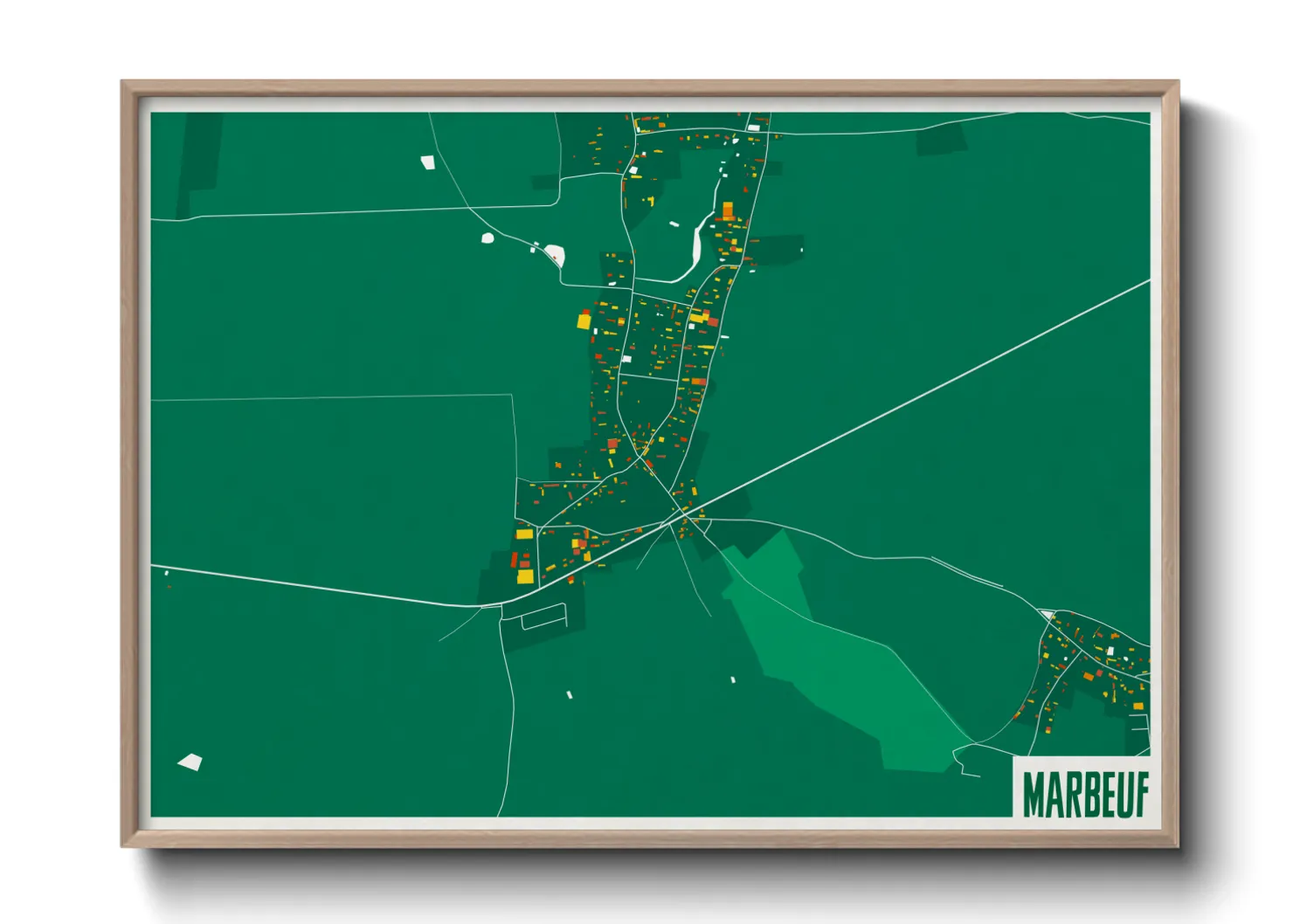 Une affiche de carte sur Marbeuf