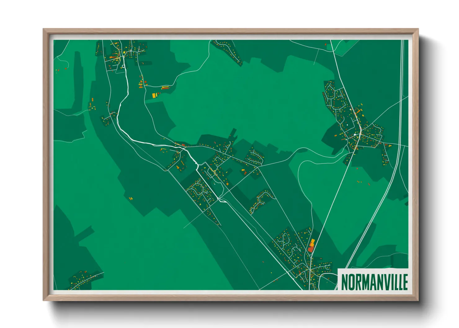 Une affiche de carte sur Normanville