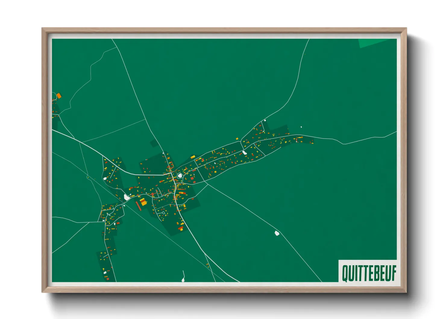 Une affiche de carte sur Quittebeuf