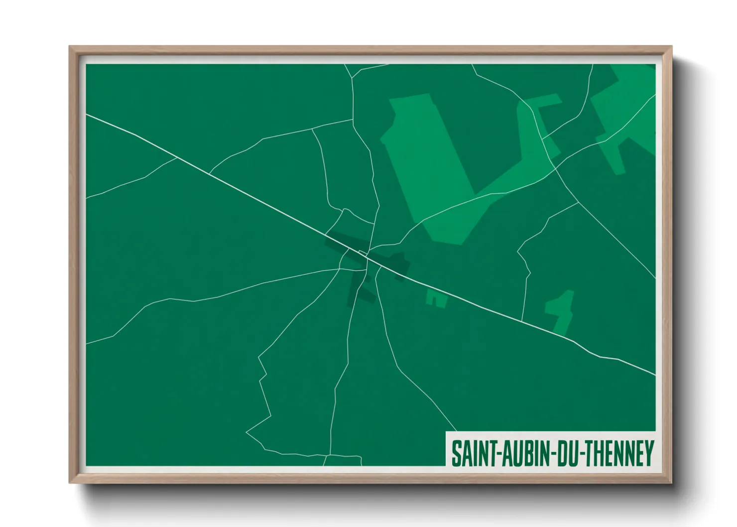 Une affiche de carte sur Saint-Aubin-du-Thenney