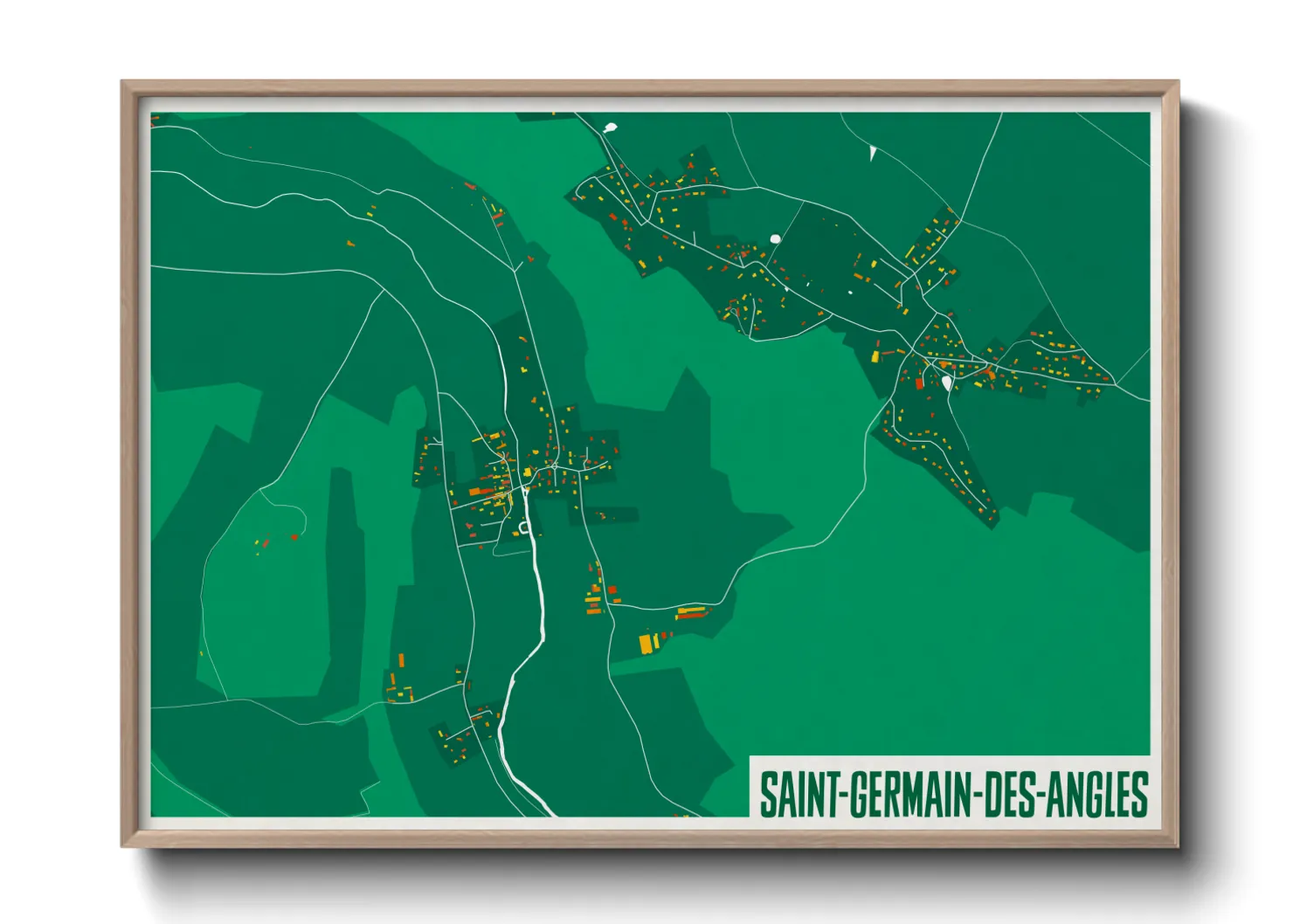 Une affiche de carte sur Saint-Germain-des-Angles