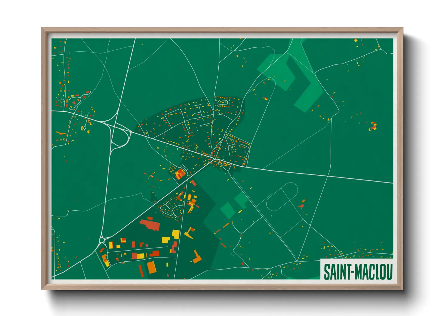 Une affiche de carte sur Saint-Maclou