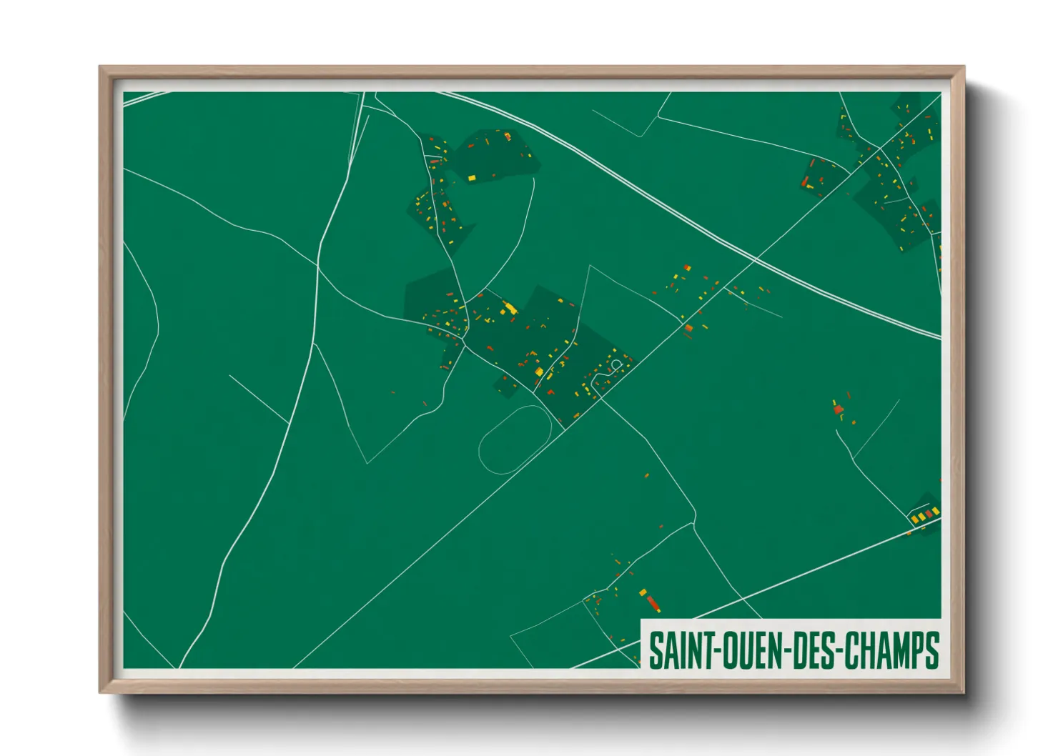 Une affiche de carte sur Saint-Ouen-des-Champs