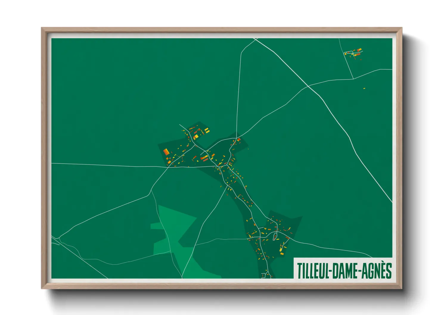 Une affiche de carte sur Tilleul-Dame-Agnès