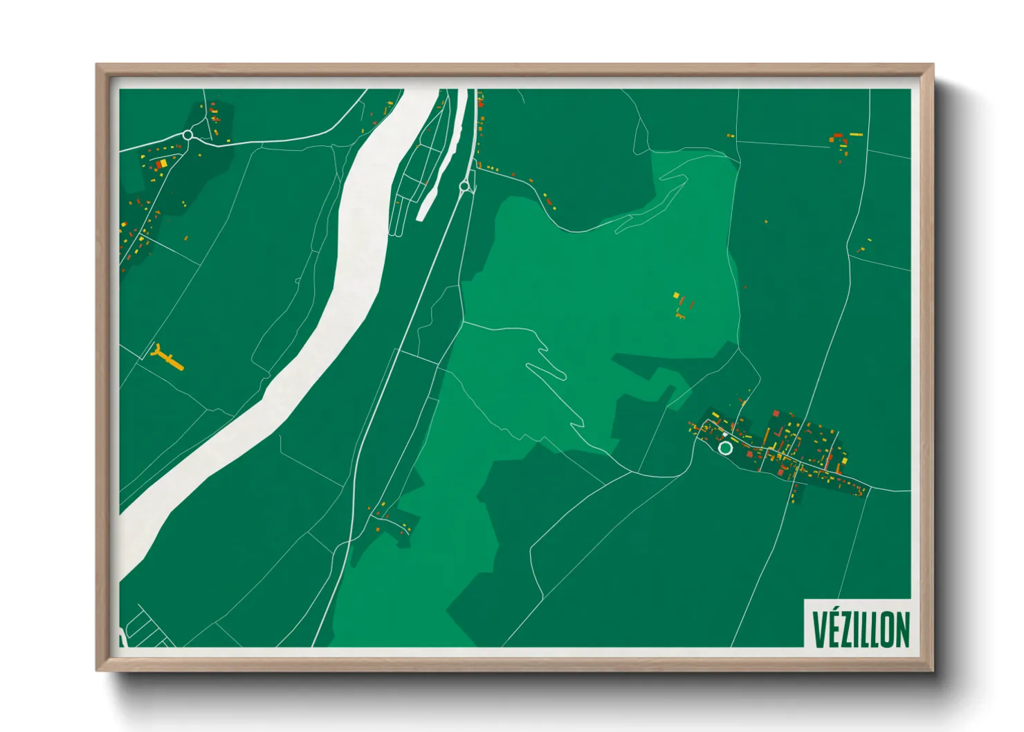 Une affiche de carte sur Vézillon