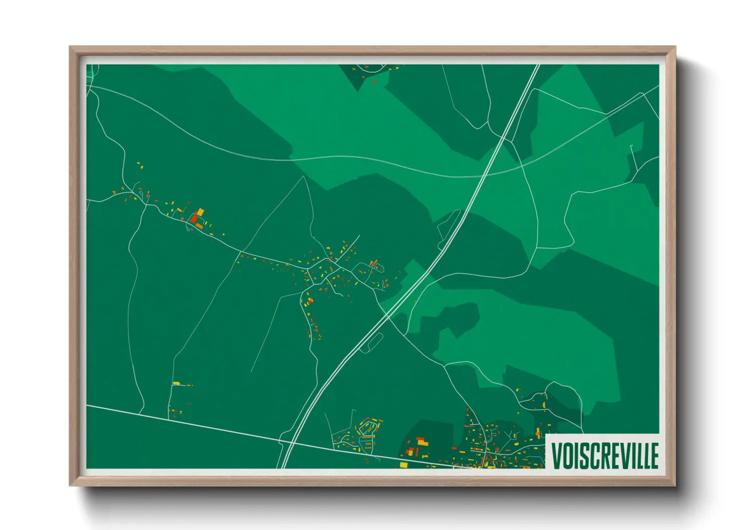 Une affiche de carte sur Voiscreville