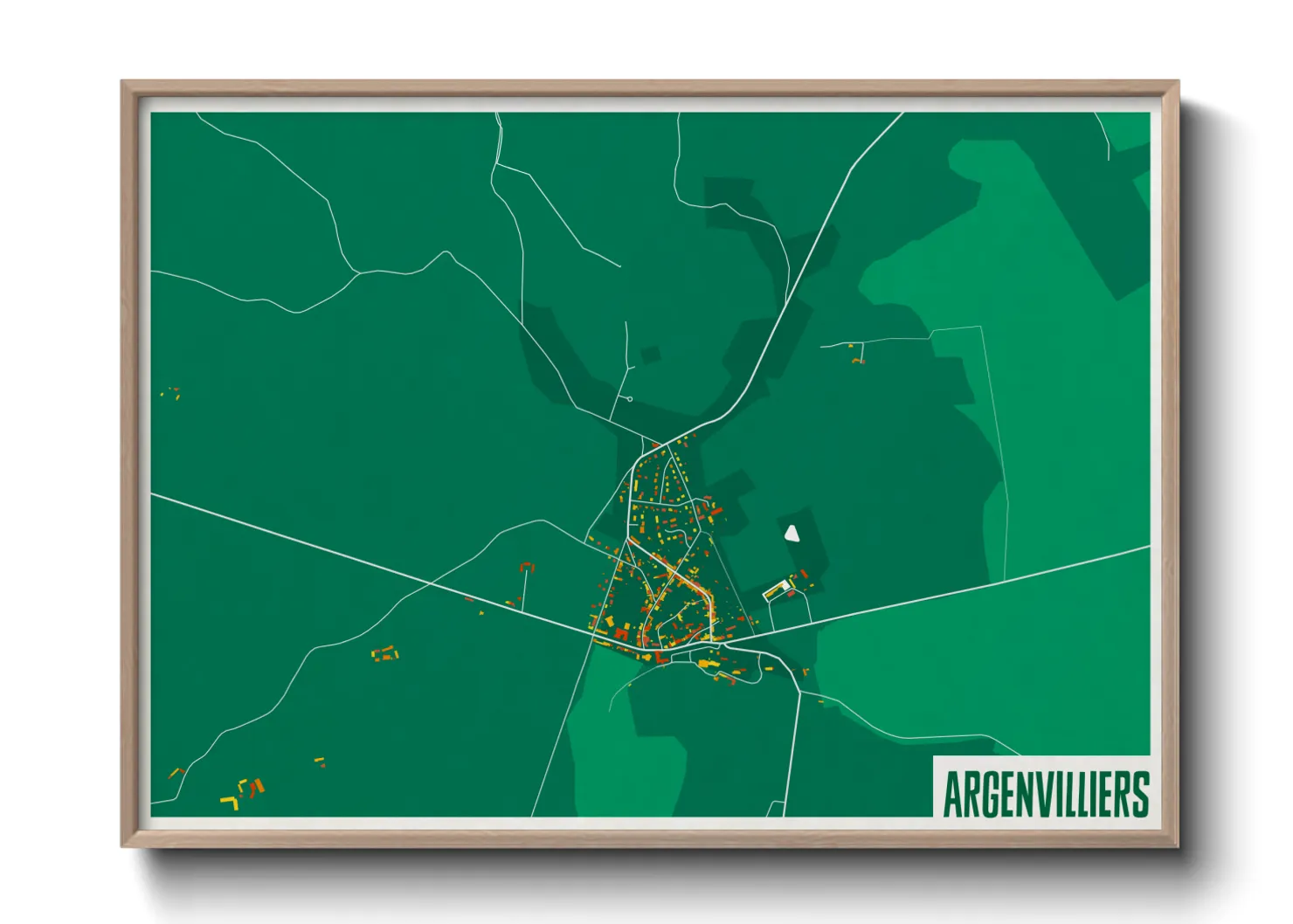 Une affiche de carte sur Argenvilliers