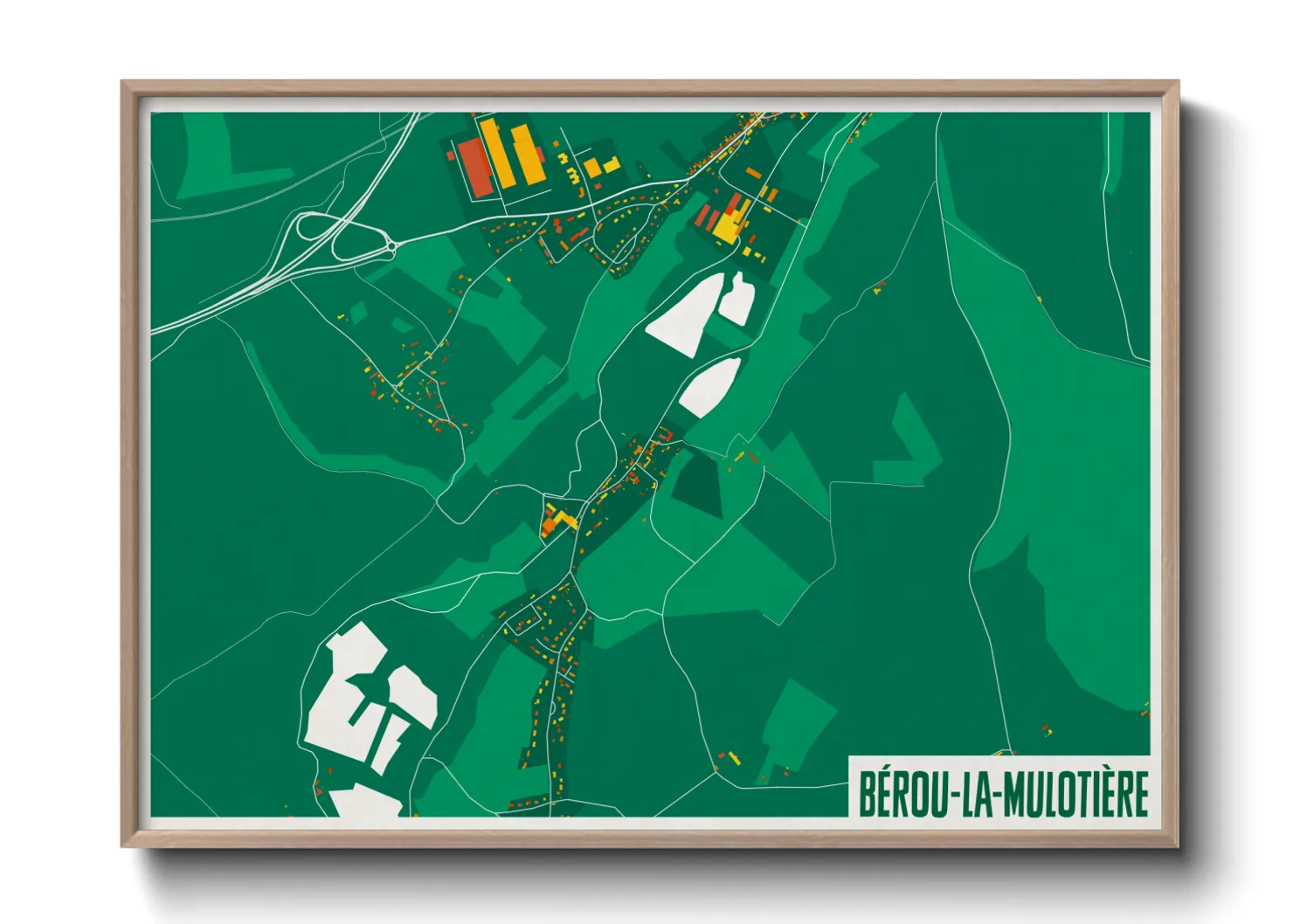 Une affiche de carte sur Bérou-la-Mulotière