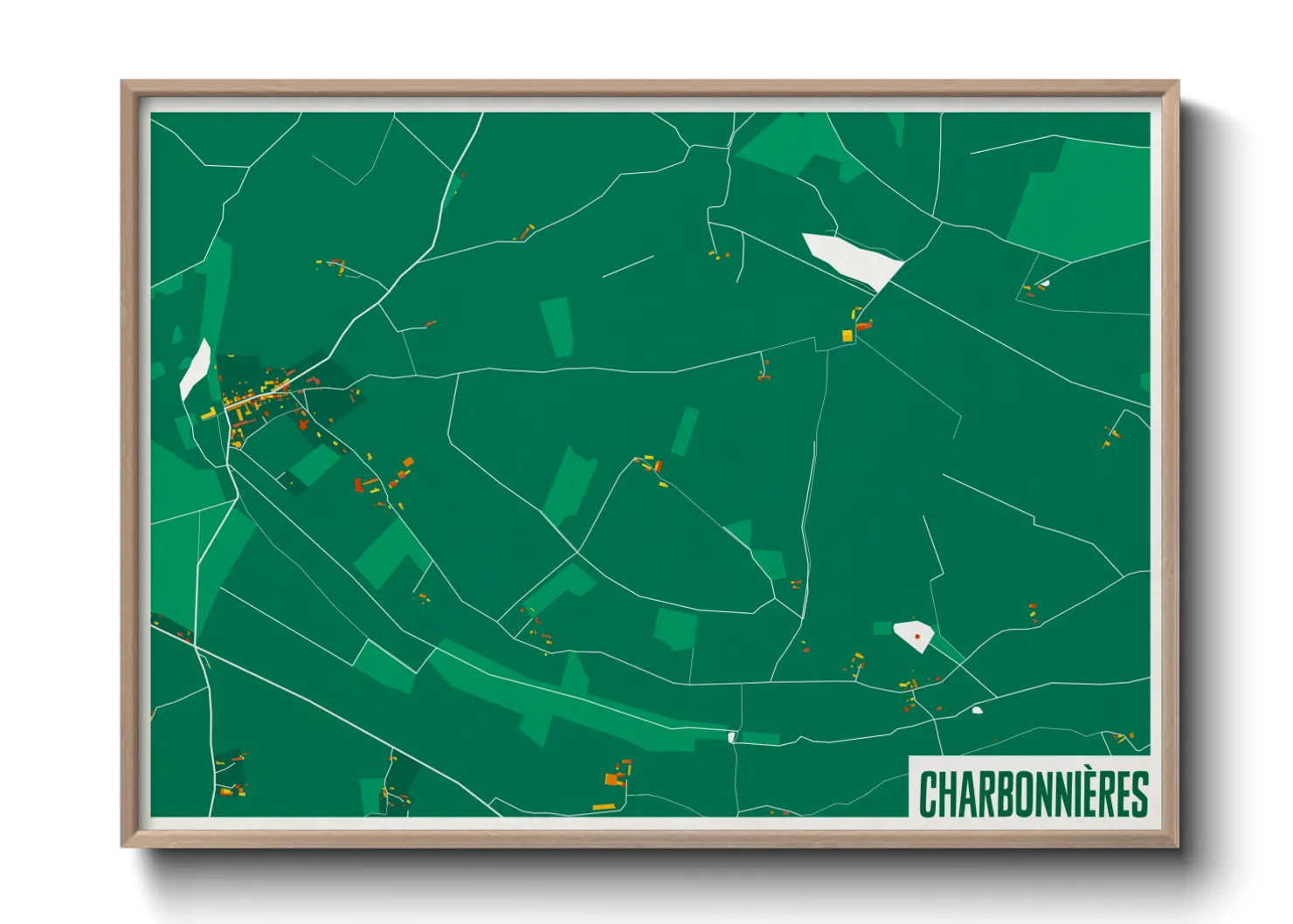 Une affiche de carte sur Charbonnières