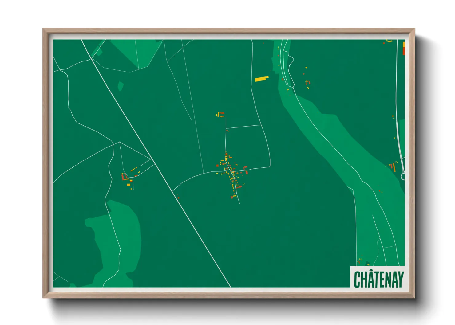 Une affiche de carte sur Châtenay