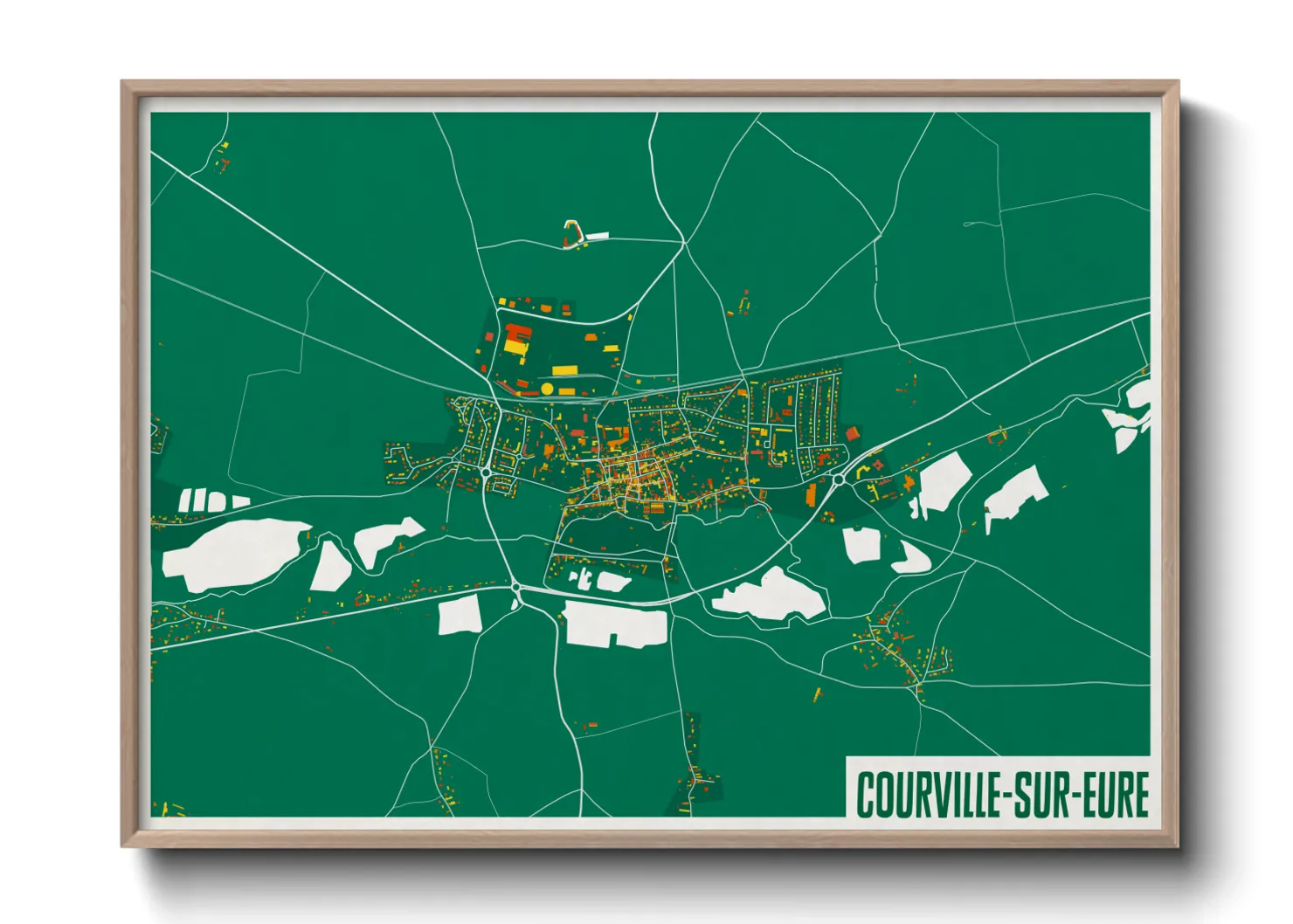 Une affiche de carte sur Courville-sur-Eure