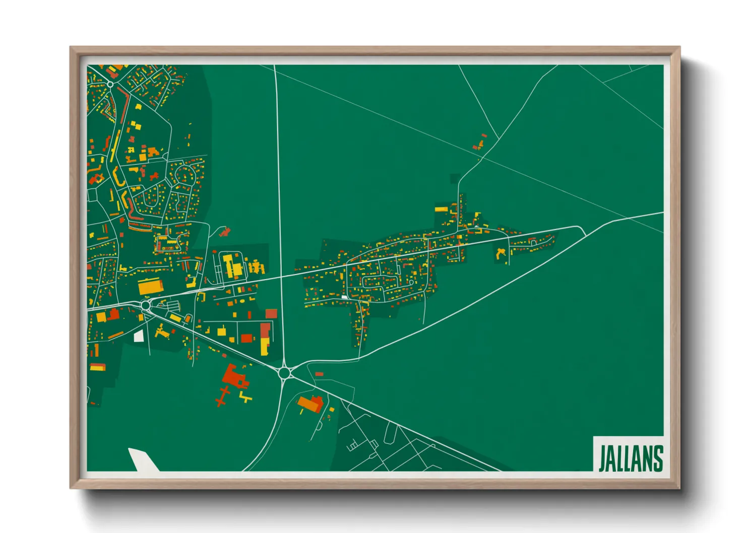 Une affiche de carte sur Jallans