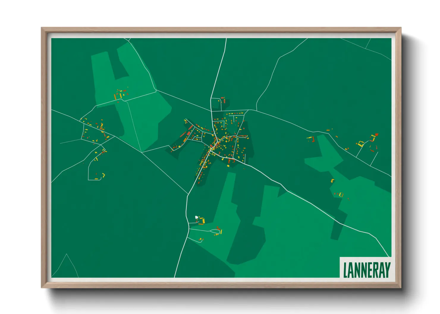 Une affiche de carte sur Lanneray