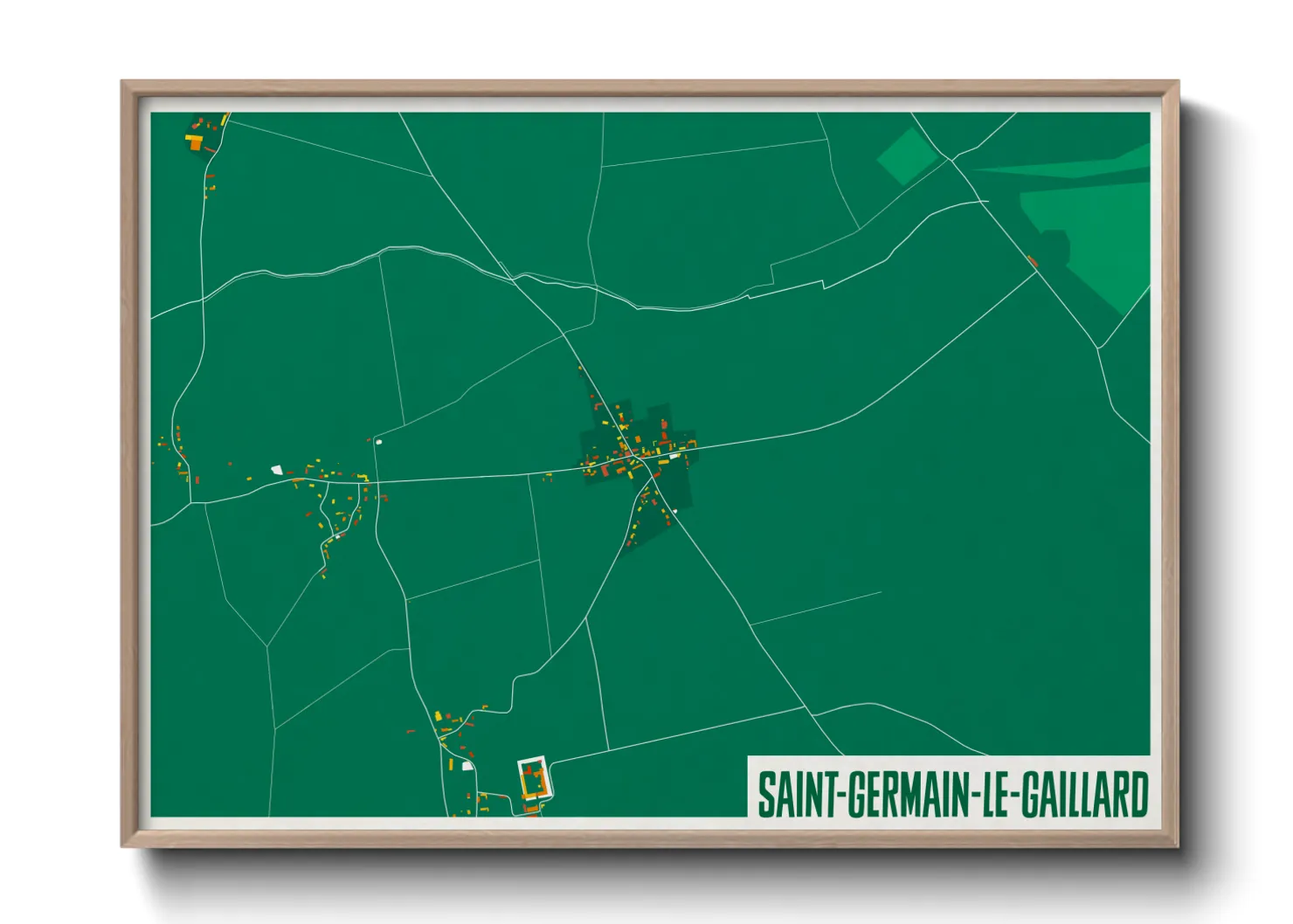 Une affiche de carte sur Saint-Germain-le-Gaillard