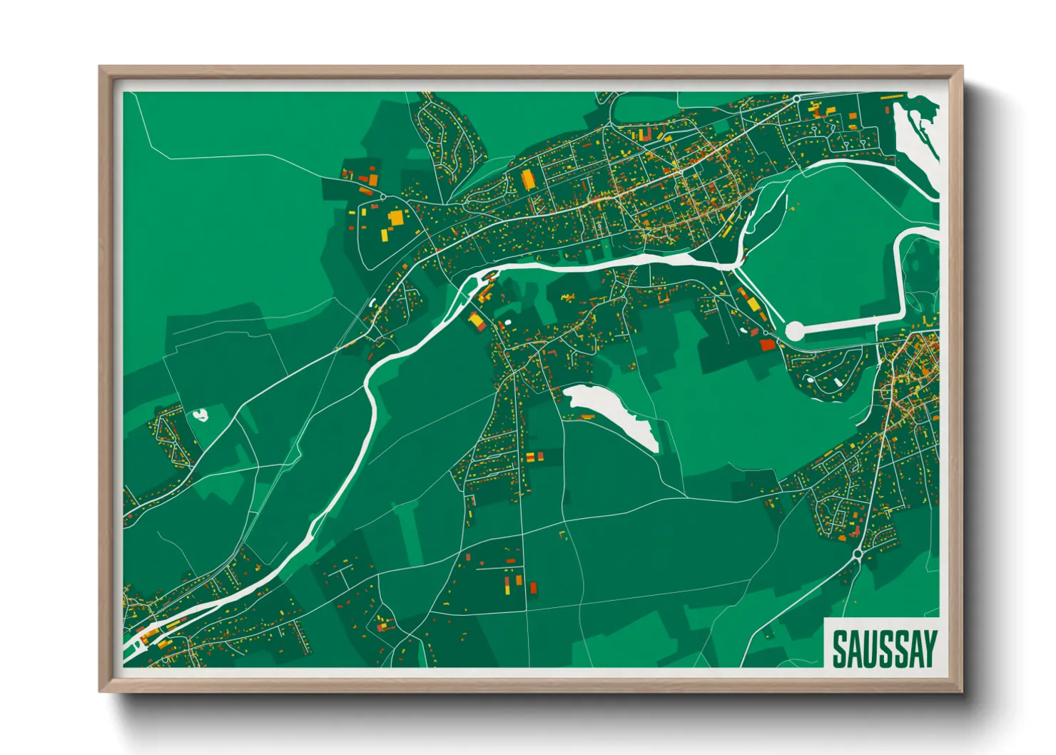 Une affiche de carte sur Saussay