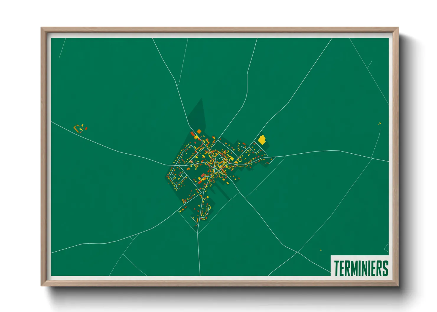 Une affiche de carte sur Terminiers