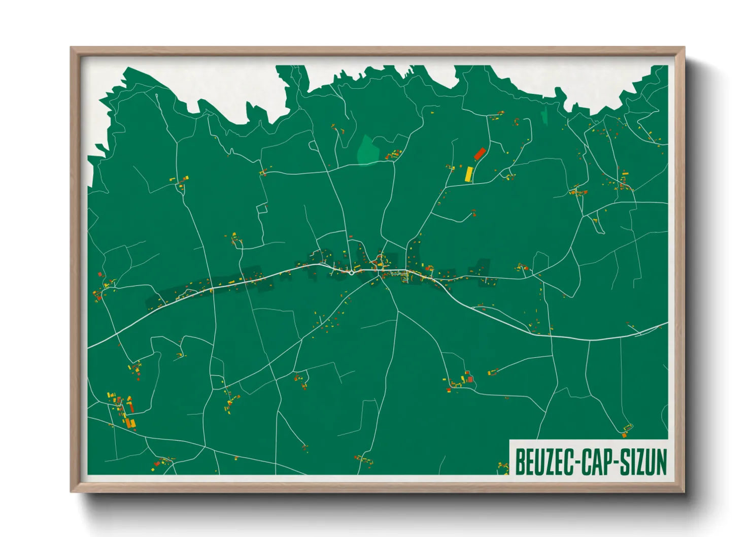 Une affiche de carte sur Beuzec-Cap-Sizun
