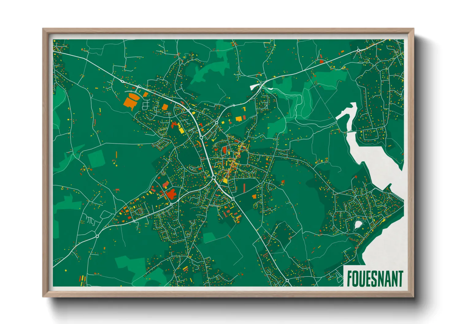 Une affiche de carte sur Fouesnant