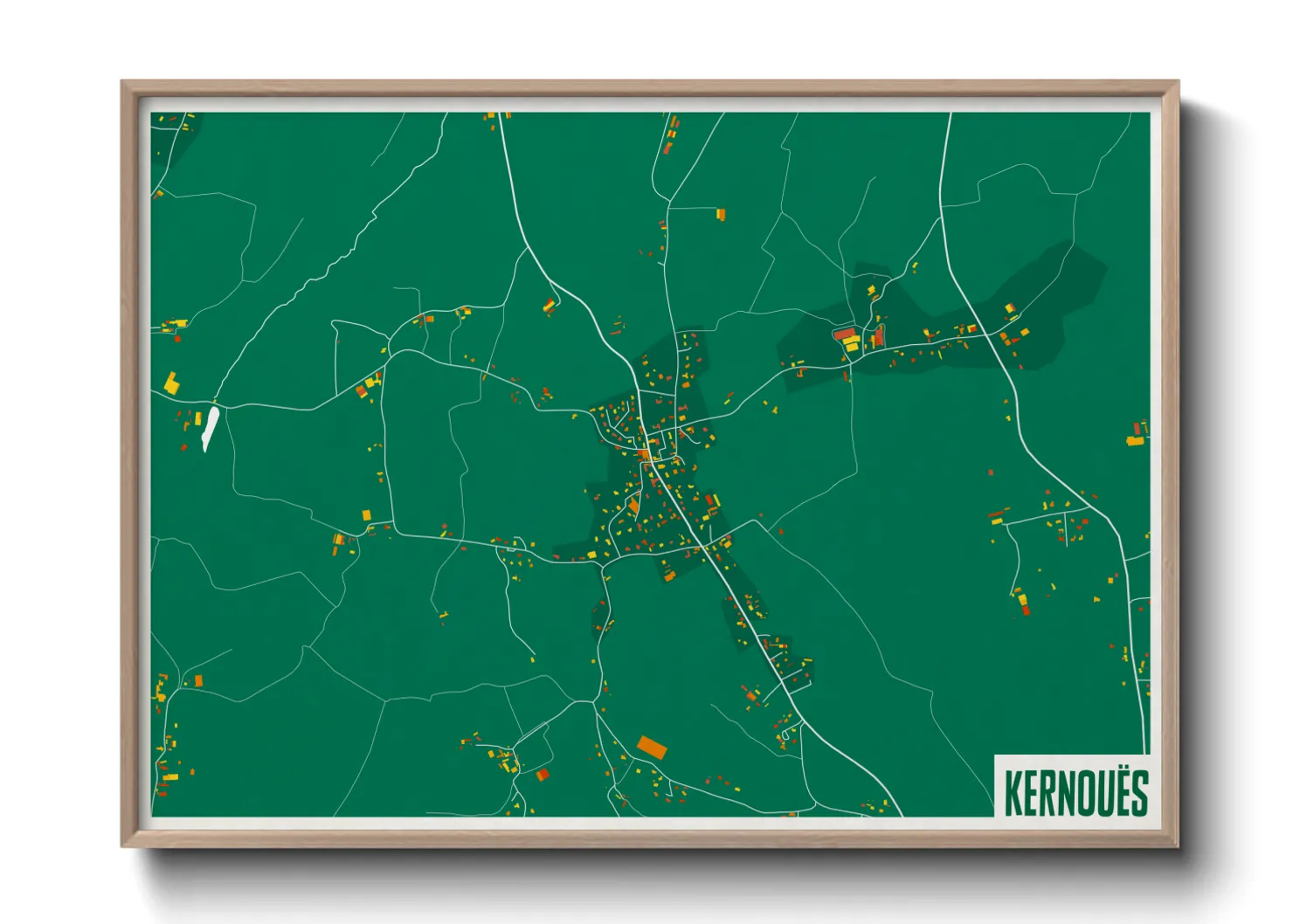 Une affiche de carte sur Kernouës