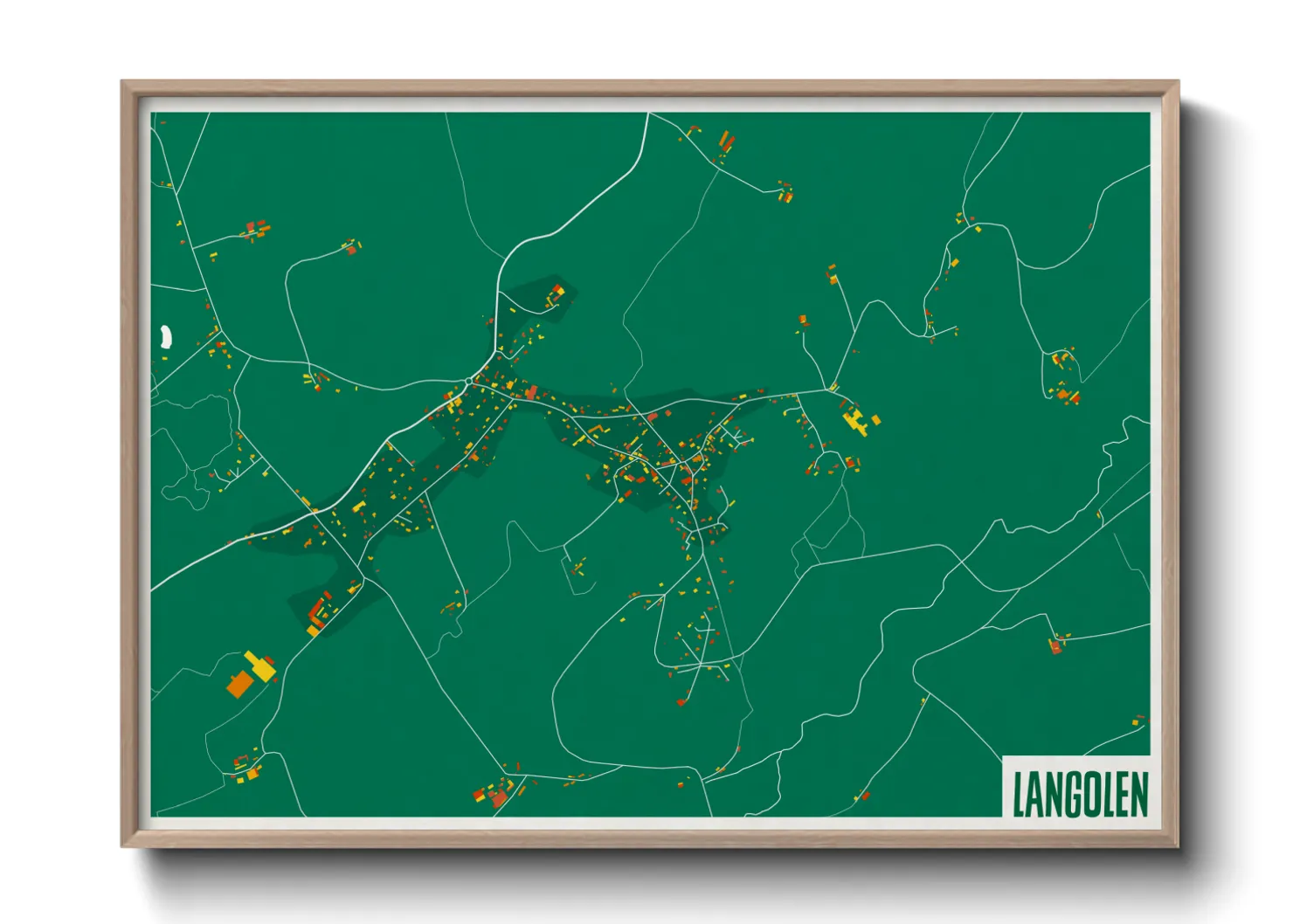Une affiche de carte sur Langolen