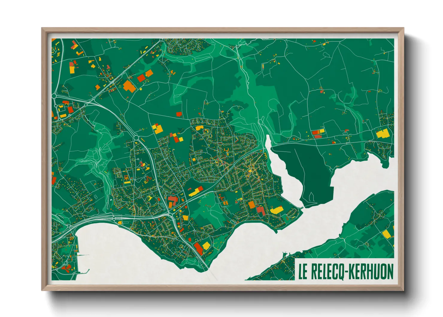 Une affiche de carte sur Le Relecq-Kerhuon