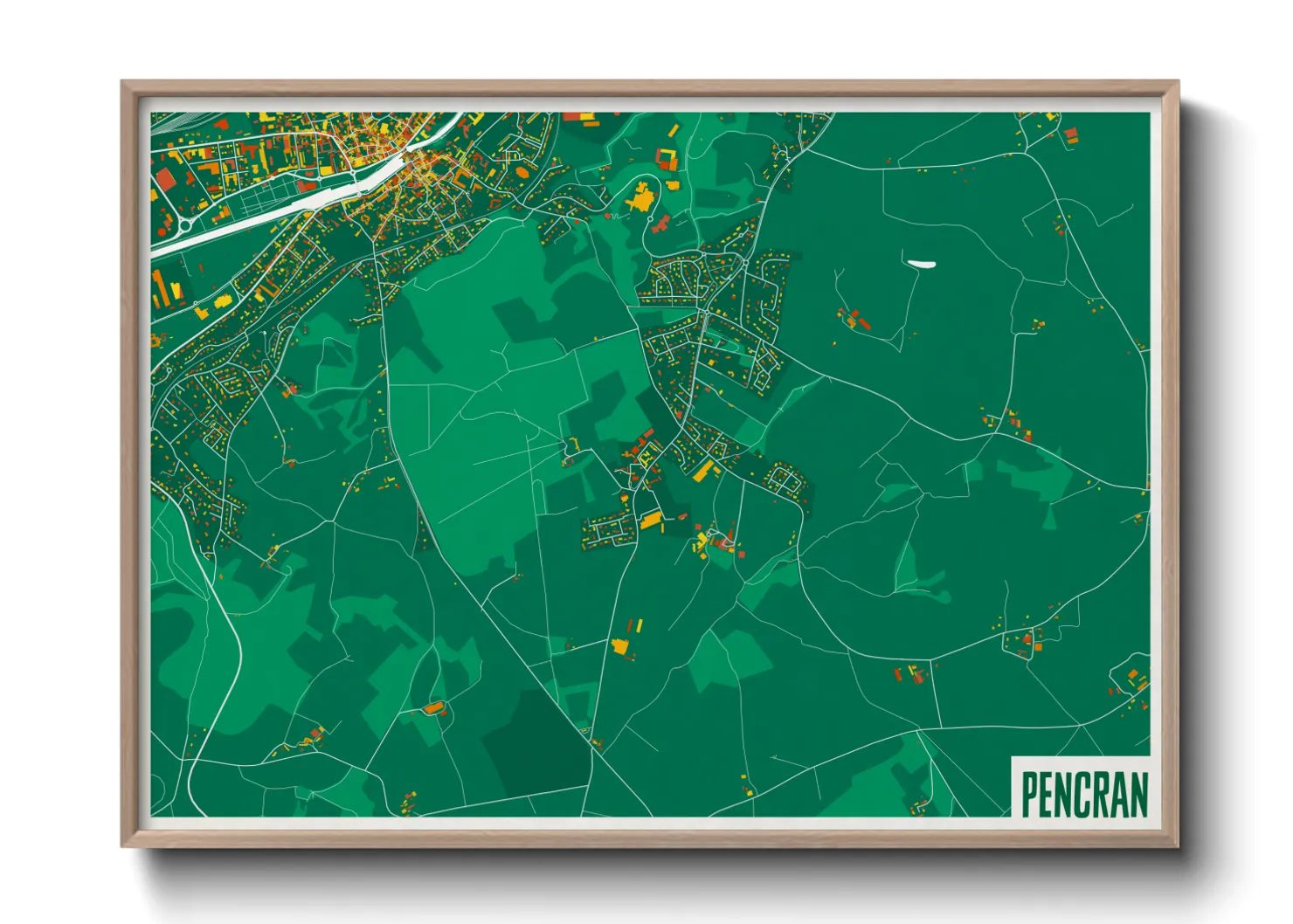 Une affiche de carte sur Pencran
